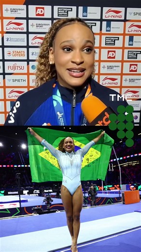 TRICAMPEÃ! 🏆 Rebeca Andrade destaca força mental na ginástica #shorts