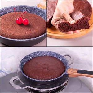 2.1M views · 14K reactions | 1 EGG CHOCOLATE CAKE IN FRY PAN | WITHOUT OVEN CHOCOLATE SPONGE CAKE | N'Oven Foods | Facebook