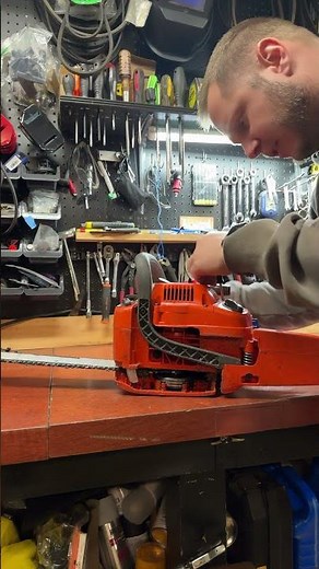 Husqvarna chainsaw bogs with throttle