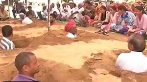 75K views · 302 reactions | Jaipur: Farmers 'bury' themselves to protest against JDA's land acquisition drive | The Times of India | Facebook