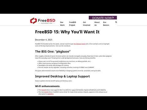 Freebsd 15 overview and preview of upcoming videos