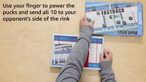 Fastrack NHL The Fast Action Dexterity Puck Sliding Hockey Game - Sporty Dexterity Wooden Ice Hockey 2 Player Game by Blue Orange Games