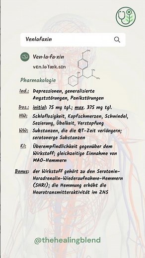 💊 Venlafaxin – schnell erklärt! #pharmazie