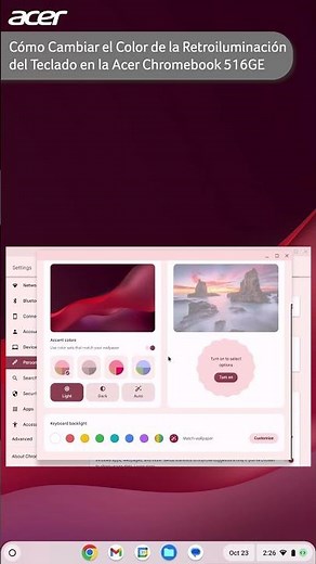 Cómo Cambiar el Color de la Retroiluminación del Teclado en la Acer Chromebook 516GE