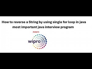 How to reverse a String by using single for loop in java || most important java interview program
