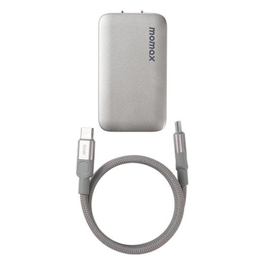 [$22.08] MOMAX UM79 1-Charge Ultra 45W 2-Port GaN Silm Fast Charger Kit, US Plug(Titanium Gold)