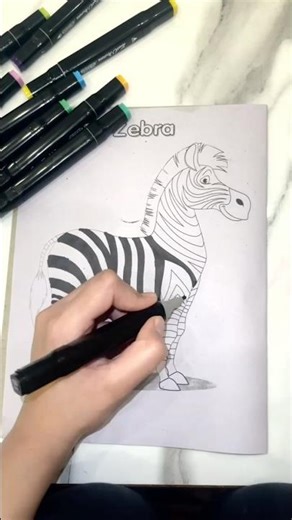 Coloring Zebra 🦓 Easy Zebra Coloring for Kids | Animal Coloring Fun