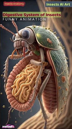 Digestive System Animation of an Insect | Insects Anatomy | Insects AI Art | 01