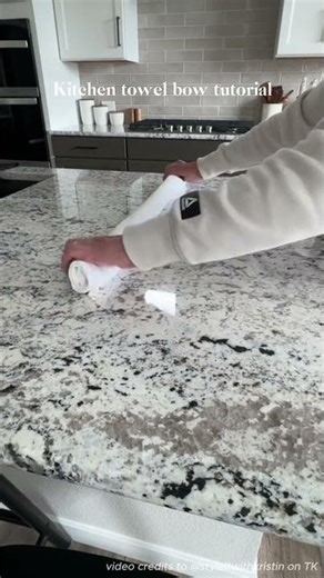 Kitchen towel bow tutorial.