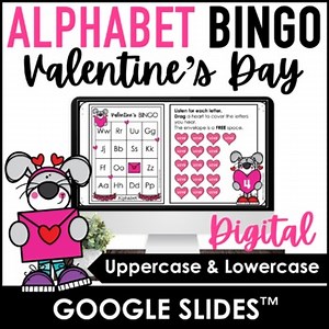 Valentine's Day Digital BINGO Game - Alphabet Fluency | Google Slides™