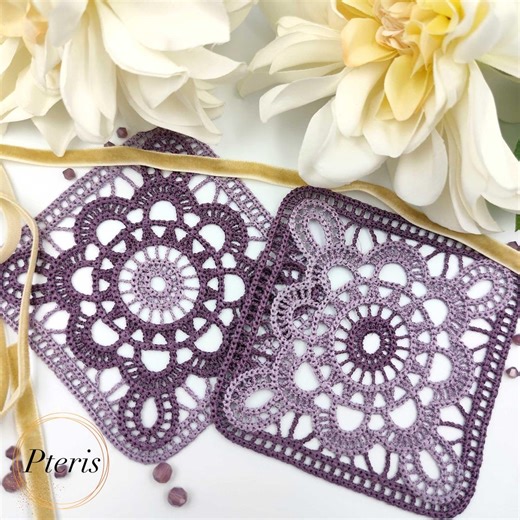 Square Element Crochet Machine Embroidery Design 4x4 Hoops | FSL in the Hoop Project - Etsy