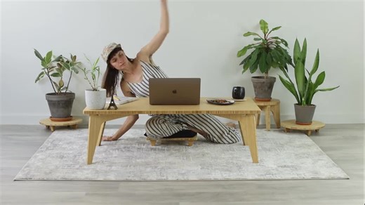 Rectangle LOW Desk Set | Mid-century Japanese Floor Seating | Chabudai | Sustainable Natural Bamboo | Office Work Desk - Etsy