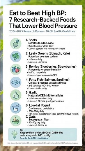 Eat to Beat High BP:7 Foods That Lower Blood Pressure Naturally #BloodPressure #DASHDiet#HeartHealth