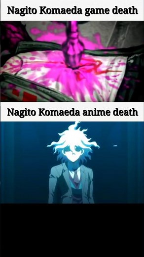 Nagito's game death vs anime death 😓 #danganronpa #nagito #anime #viral