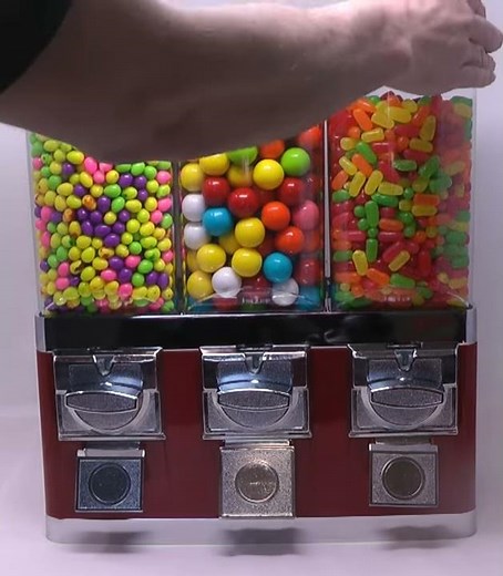 Triple Head Gumball Vending Machine with Removable Canisters from CandyMachines.com