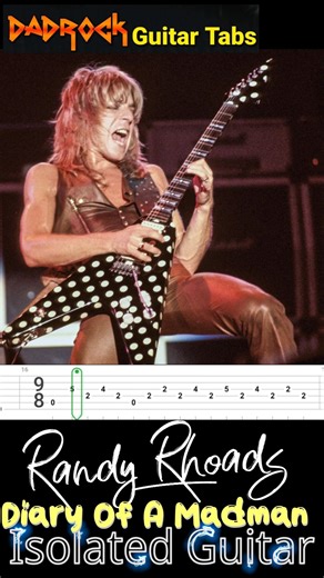 Randy Rhoads Diary Of A Madman Isolated Guitar Intro #ozzyosbourne #metal #guitar