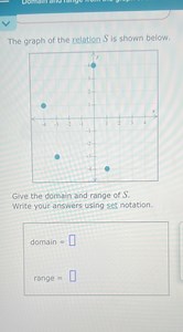 The graph of the relation S is shown below.Graph Description:... | Filo