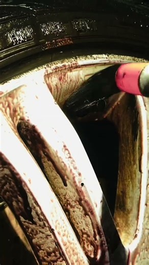 Cleaning months of caked brake dust #automobile #autodetailing #detailing #carcleaning#satisfying