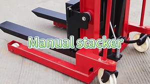 1000kg Hand Pallet Hydraulic System Manual Stacker with a Load Capacity of 1 Ton Height 1600mm