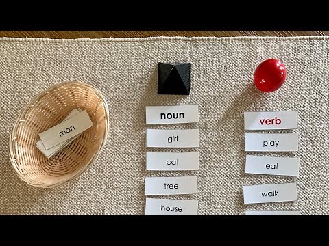 MONTESSORI GRAMMAR - Noun Vs Verb Sorting Cards for Kindergarten