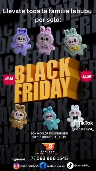 🎉✨ ¡La familia LABUBU llegó a SANTECH! ✨🎉 Son 6 modelos diferentes 😍 y ahora puedes llevarlos TODOS por solo $5.50 🤯. 👉 Normalmente cada uno cuesta $1.49, pero esta promo está de locura 🙌. Y ojo… ¡son los GRANDES! 🐰💥 No te quedes sin los tuyos, pregunta ya y contáctanos 📲💬. Corre que vuelan 🚀🔥. #Santech #Labubu #PromoImperdible #gadgets #traetuscomprasdelexterior