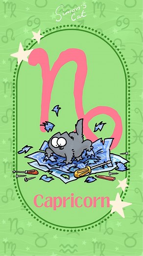 Simon's Cat on Instagram: "Capricorn kitties are wise, cautious and practical! Shop the zodiac line by clicking the Link on our Profile [Zodiac Button] ♑"