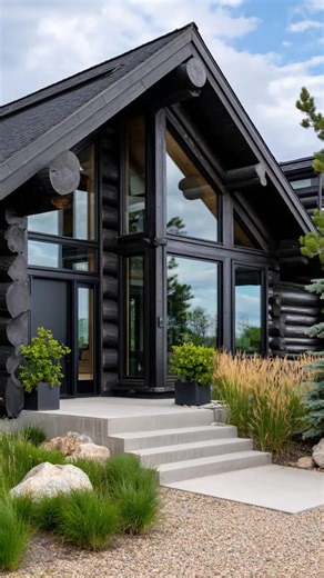 5.5K views · 35 reactions | Stunning inspiration awaits, these log cabin home exterior ideas blend rustic charm with modern appeal. Imagine your dream retreat with these creative design tips today! | Sustainability Success | Facebook