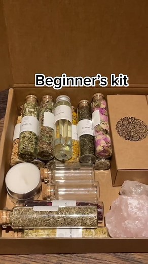I have only 1 beginners kit available. PM for details #kits #witchy #spiritualtok #practitionertok #crystals #herbs #candles