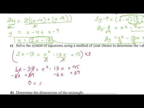 Math 20-1 Chapter 8 Review: Systems of Equations