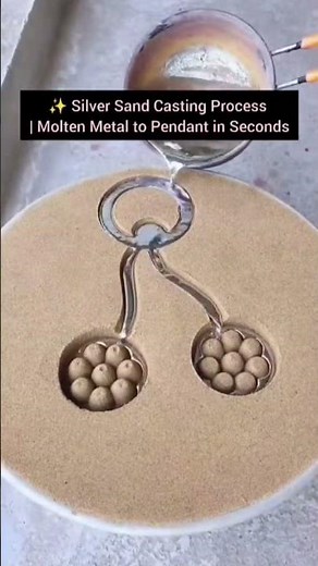 Silver Sand Casting Process Molten Metal to Pendant in Seconds #satisfyingvideo #likeandsubscribe