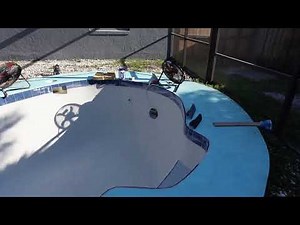 Pool Resurfacing in Cocoa, FL | Installing a Florida Stucco Sky Blue Gem Quartz Finish
