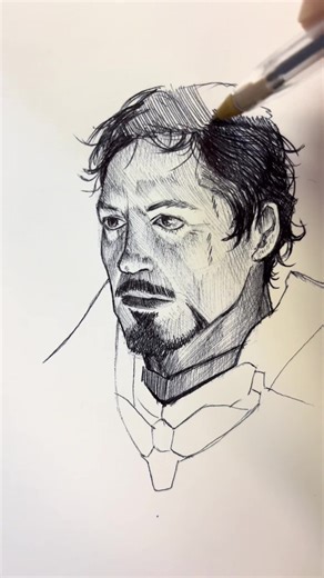 Creating Art: Iron Man Portrait with Bic Pen on Paper