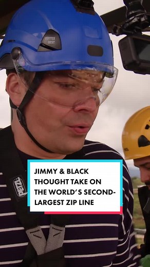 Jimmy & #BlackThought take on the world’s second-largest zip line! #FallonFlashback