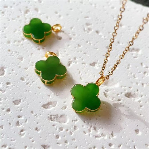 Certified Green Jade 18K Gold Clove Pendent, Nephrite Jade Pendent Necklace, Green Jade Jewelry - Etsy
