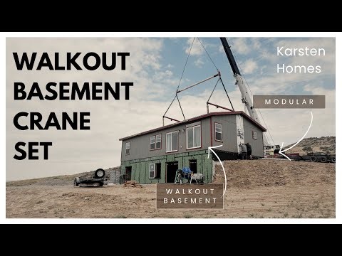 Watch This Modular Home Fly! 🏗️ Karsten Double Wide Set Over a Walk-Out Basement | Craig, CO