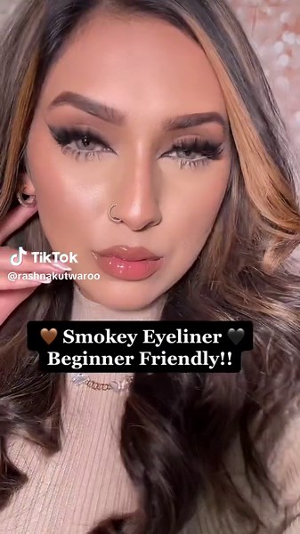 Rate the final look 1-10✨ Smokey liner is always my go-to when I have no idea what eyeshadow look to do🙈 #smokeyliner #Eyeliner #sanamterikasam @urban decay @maccosmetics @kissproducts