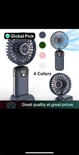 USB充電式ハンドヘルドファン、デジタル表示付きポータブル冷