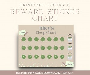 Editable Printable Sticker Reward Chart | Visual Reward System | Morning Activity | Kid's Daily Rewards | Paint Design | DIGITAL DOWNLOAD - Etsy UK