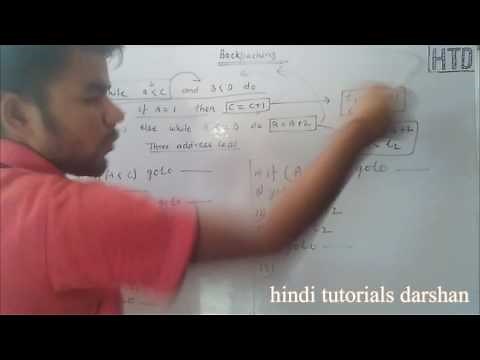 Back-patching Three Address Code Compiler design lec - 14 for uptu/gate in HINDI