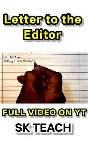 Letter to the editor || Letter writing format in english || Letter to the editor in english ||