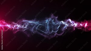 Abstract Wave Energy Background Loop/ 4k animation of an abstract fractal light silk elegant field with particles and turbulence lines waving smoothly
