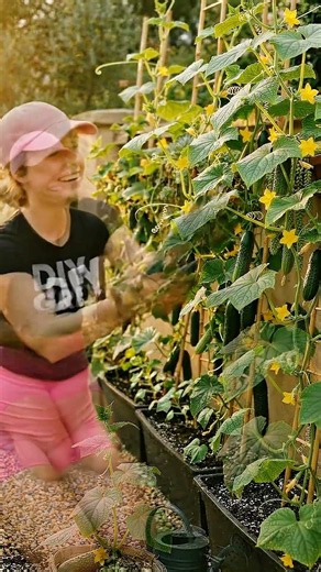 Grow Cucumbers Vertically in Containers! 🥒 Small Space Garden Setup