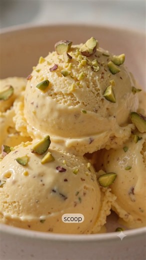 No-Churn Mango Pistachio Ice Cream. No ice cream maker needed! #flavorburst #nochurnicecream