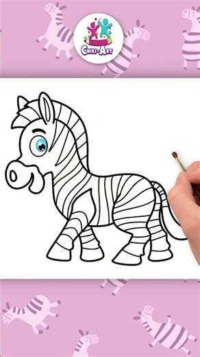 Draw A Zebra Like A Pro! 🦓 #shorts #drawing #hooplakidzhowto