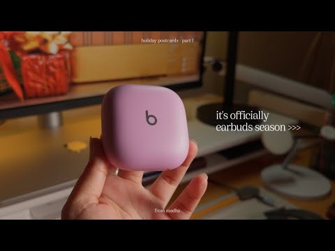 Holiday Postcards: Beats Fit Pro Unboxing | Cozy Christmas Morning Aesthetic