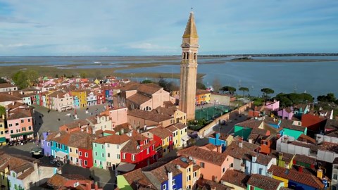 Venice's Gem: Drone Views of The Artisan Island of Burano