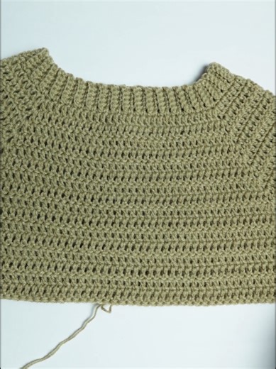 Full Crochet raglan tutorial available on YouTube. #crochettop #crochettutorial #crochetideas #wip #crochetclothes