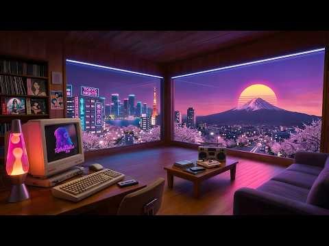 80s Synthwave & Chillwave Lofi Music | Retro Nostalgia Mix to Relax & Focus 🌌 Spring Tokyo Nights