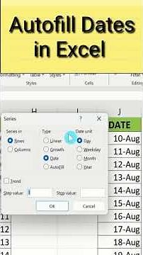 How to Autofill Dates in Microsoft Excel #excel #teachingjunction #autofill #dates #howto #shorts