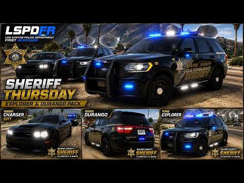 GTA 5 MODS LSPDFR SHERIFF THURSDAY 🚔 NEW EXPLORER & DURANGO PACK PATROL